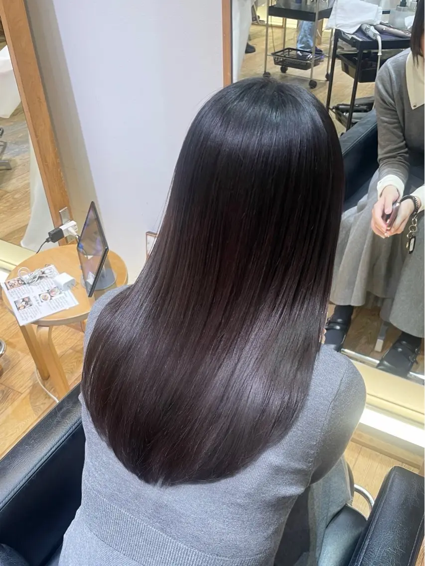 セミロング パーマ セミロングパーマ ストレートパーマ 縮毛矯正 縮毛矯正/レイヤー 🌙児玉光瑠のヘアスタイル