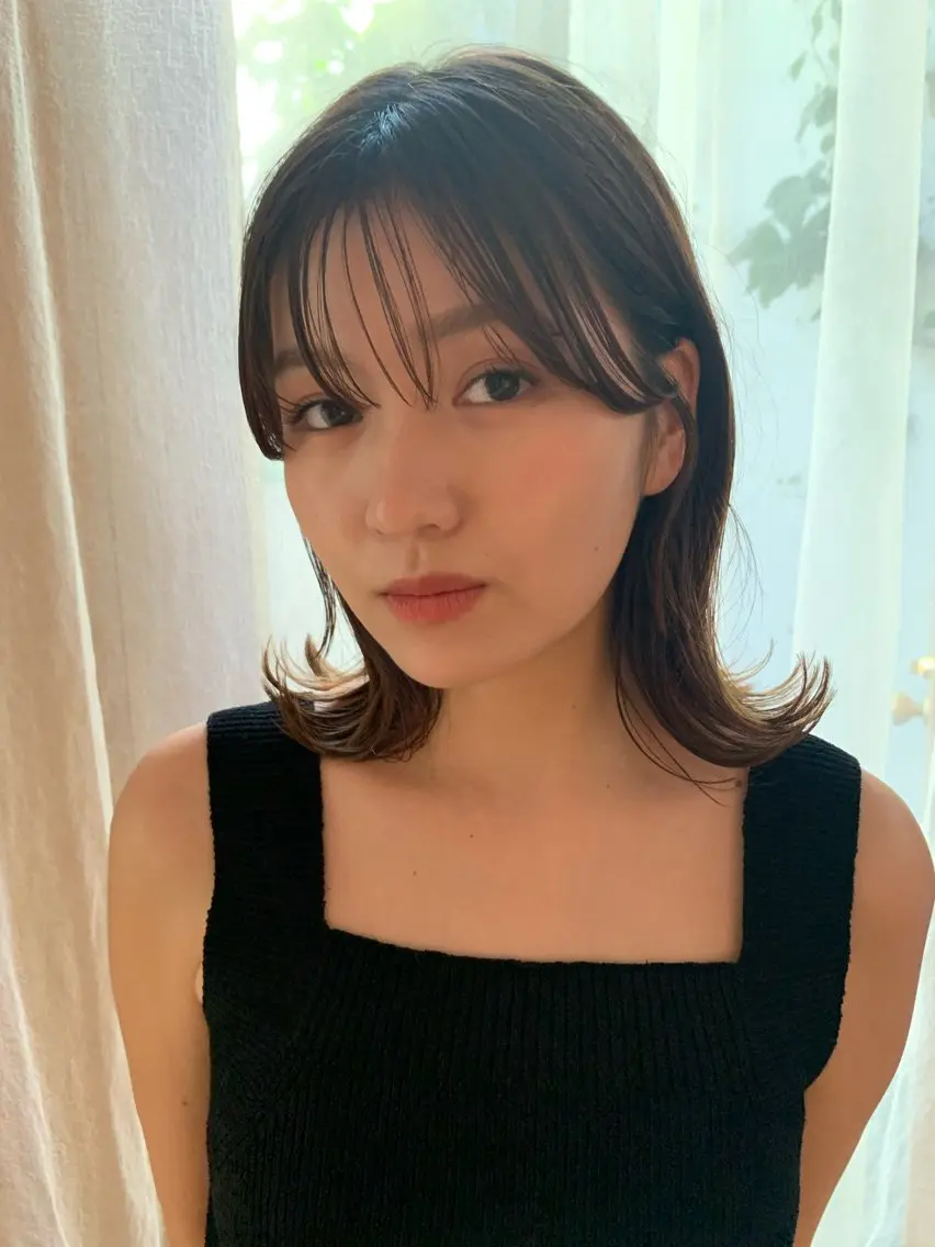 セミロング 韓国風ヘア 垢抜けヘア🐰 専門のヘアスタイル