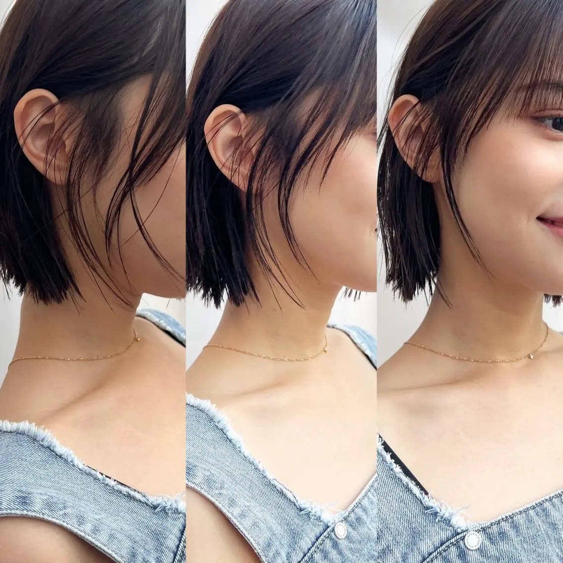 ショート カラー 切りっぱなしボブ 前下がりボブ ブリーチ グレージュ ボブ カット ヘアカラー トリートメント レイヤー専門家 ダブルカラー修のヘアスタイル