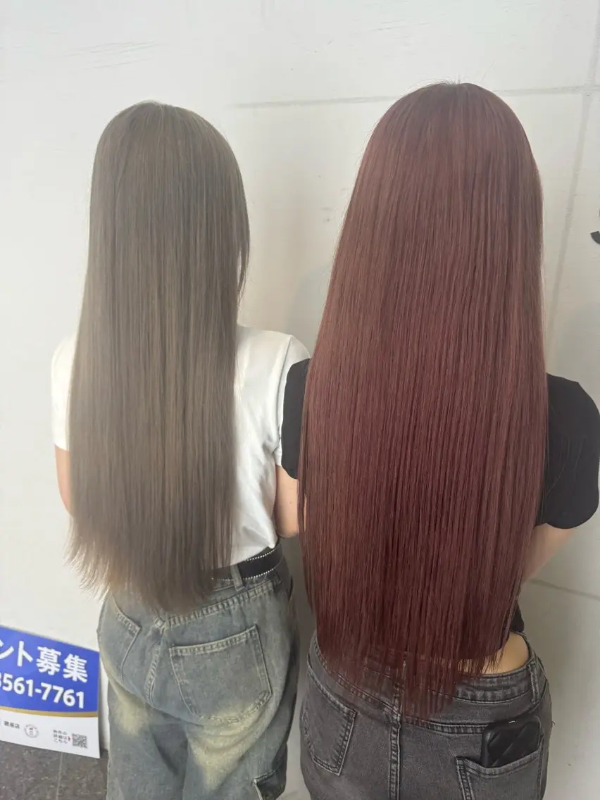 ロング カラー ヘアカラー トリートメント うる艶ストレート♡透 明感カラー♡かずまるのヘアスタイル