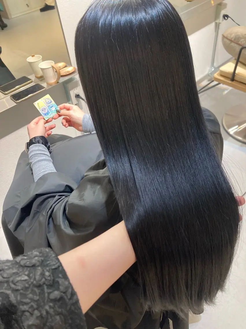 ロング カット ヘアカラー トリートメント ✨色持ちの良い艶 カラー✨蟹江真世のヘアスタイル