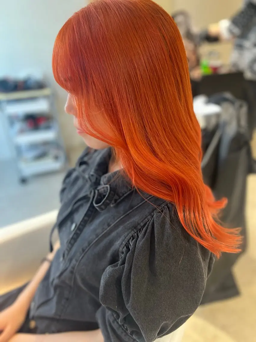 セミロング カラー オレンジ カット ヘアカラー トリートメント ヘアセット 絶対カワイイ保証💕 カワノチヒロのヘアスタイル