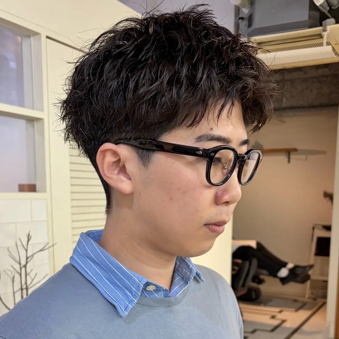 ショート パーマ メンズ ショートヘア カット パーマ トリートメント JINKIメンズ特化 メンズカットパーマのヘアスタイル