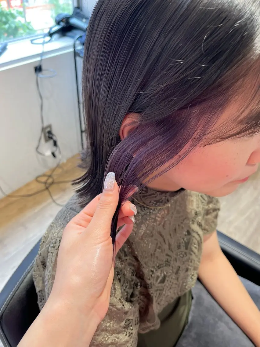 ミディアム カラー ブリーチ インナーカラー ヘアカラー トリートメント ✨艶髪✨ 奈須晴香のヘアスタイル