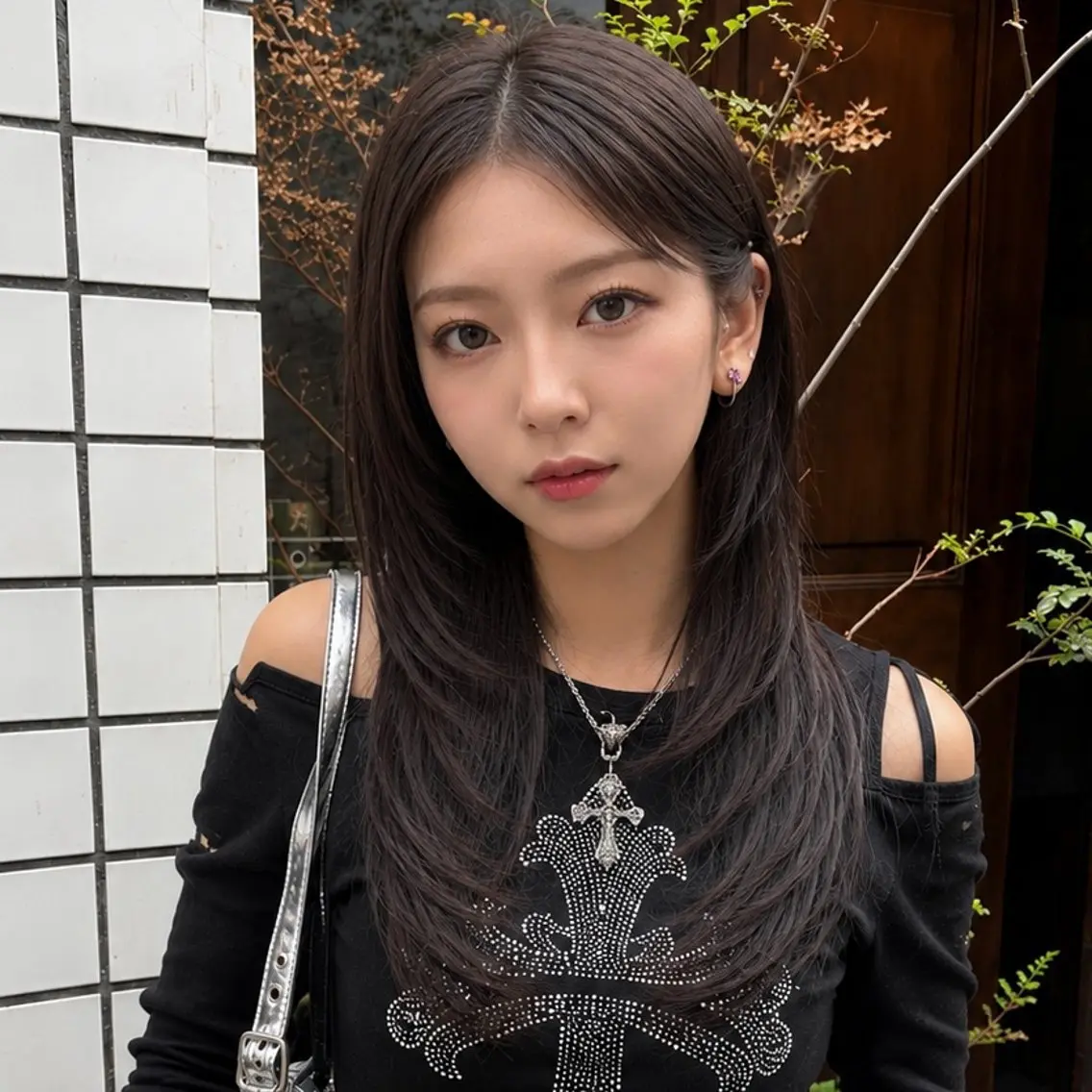 ロング 顔まわりレイヤー 顔周りカット ハッシュカット 韓国風ヘア レイヤーカット カット ヘアカラー トリートメント ハイトーン/レイヤー カット/TAKEのヘアスタイル