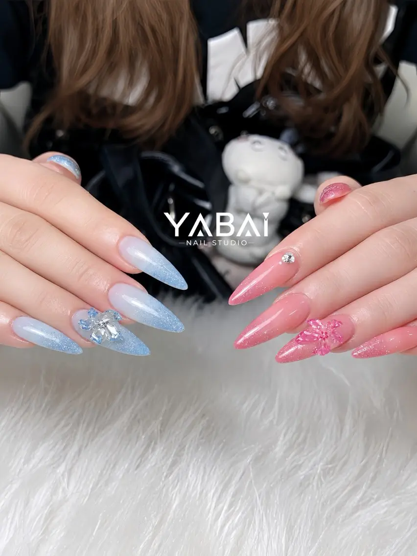 ネイル ボルドー 長さ出し フレンチネイル 韓国ネイル ロングネイル YABAI NailStudioのネイルデザイン