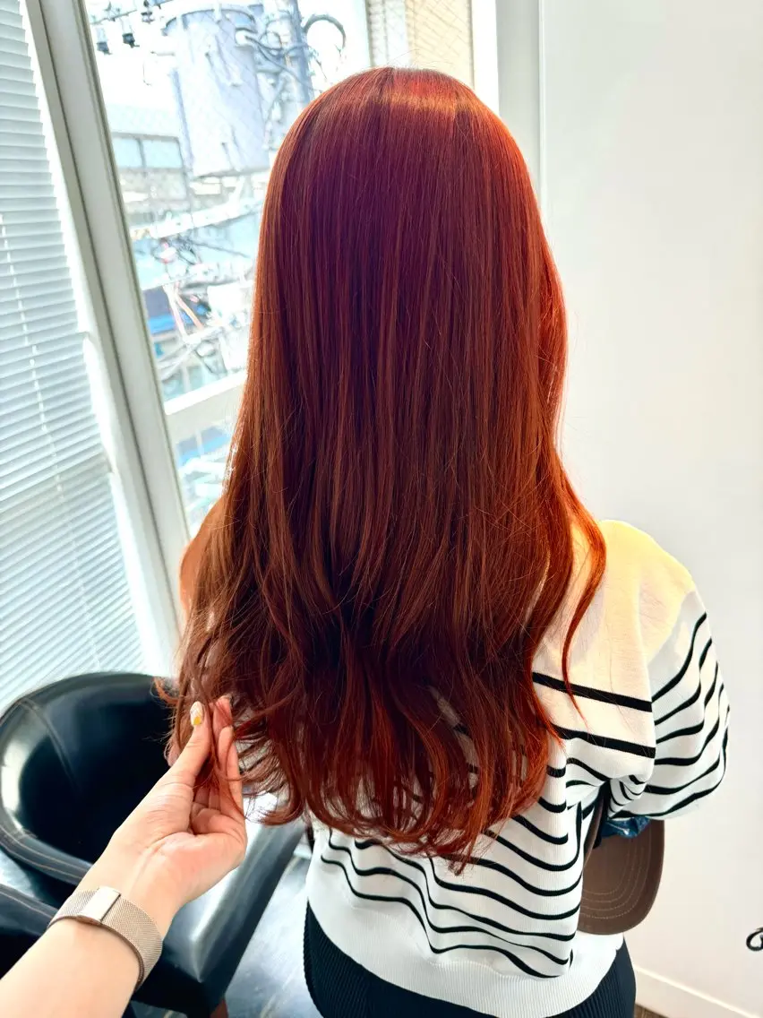 ロング カラー オレンジ きむら ゆうきのヘアスタイル