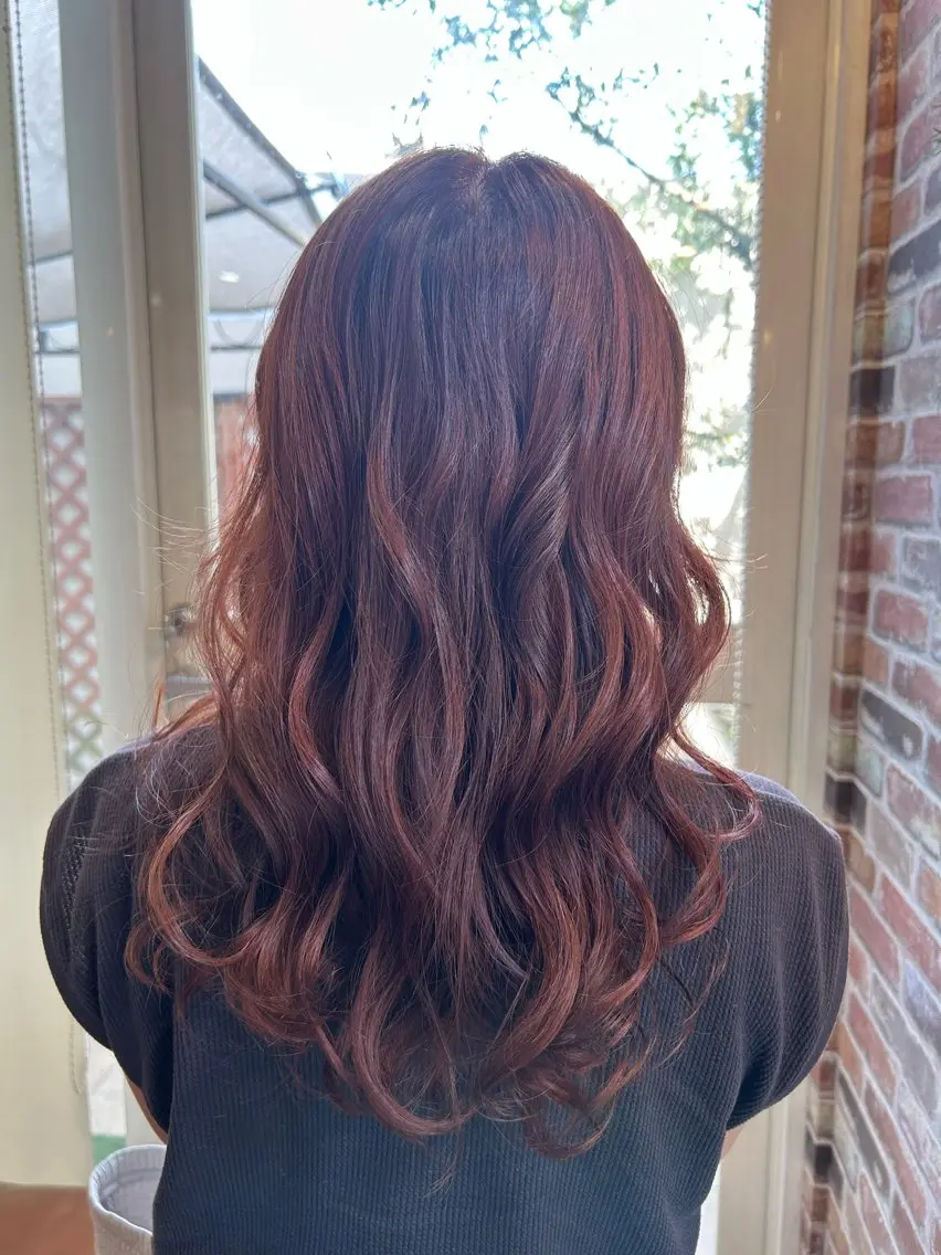 ロング カラー レッドカラー 三 浦のヘアスタイル