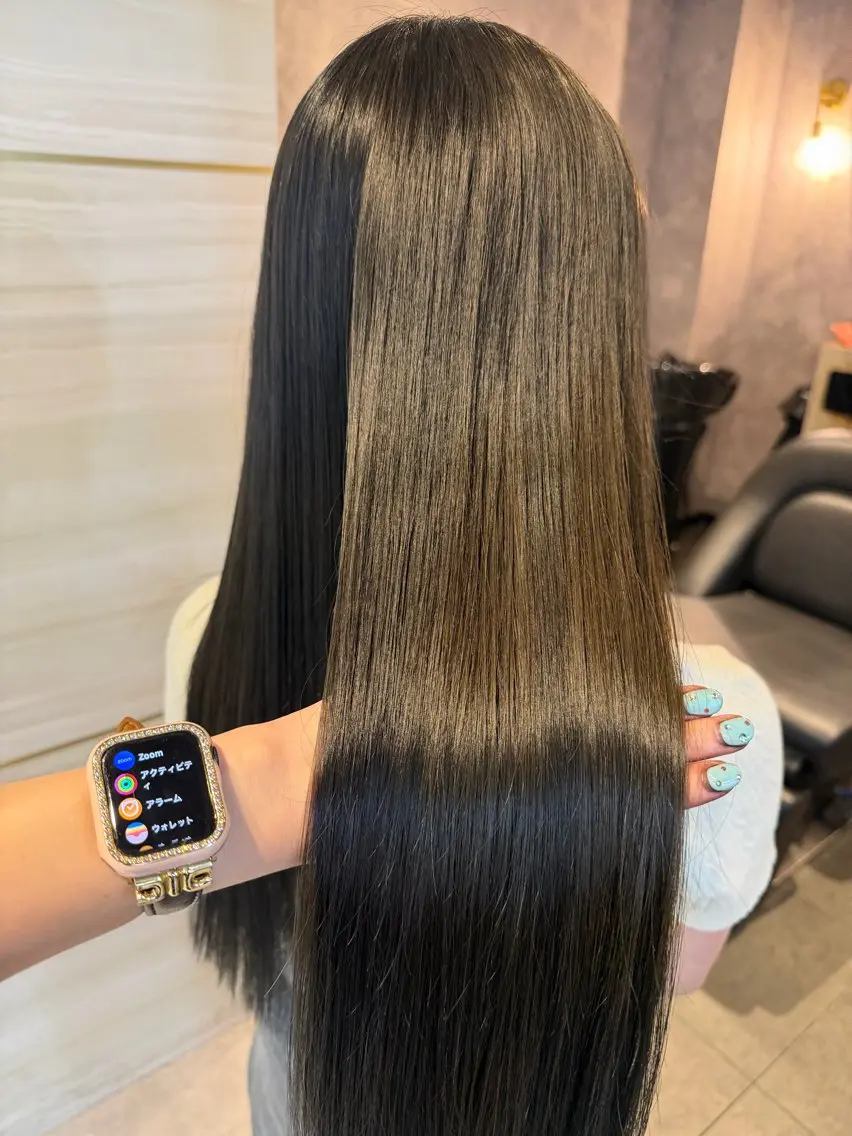 ロング カラー グレージュ オリーブグレージュ オリーブグレー 髪質改善 ヘアカラー あみ/暗髪オリ ーブ特化🍃髪質改善のヘアスタイル