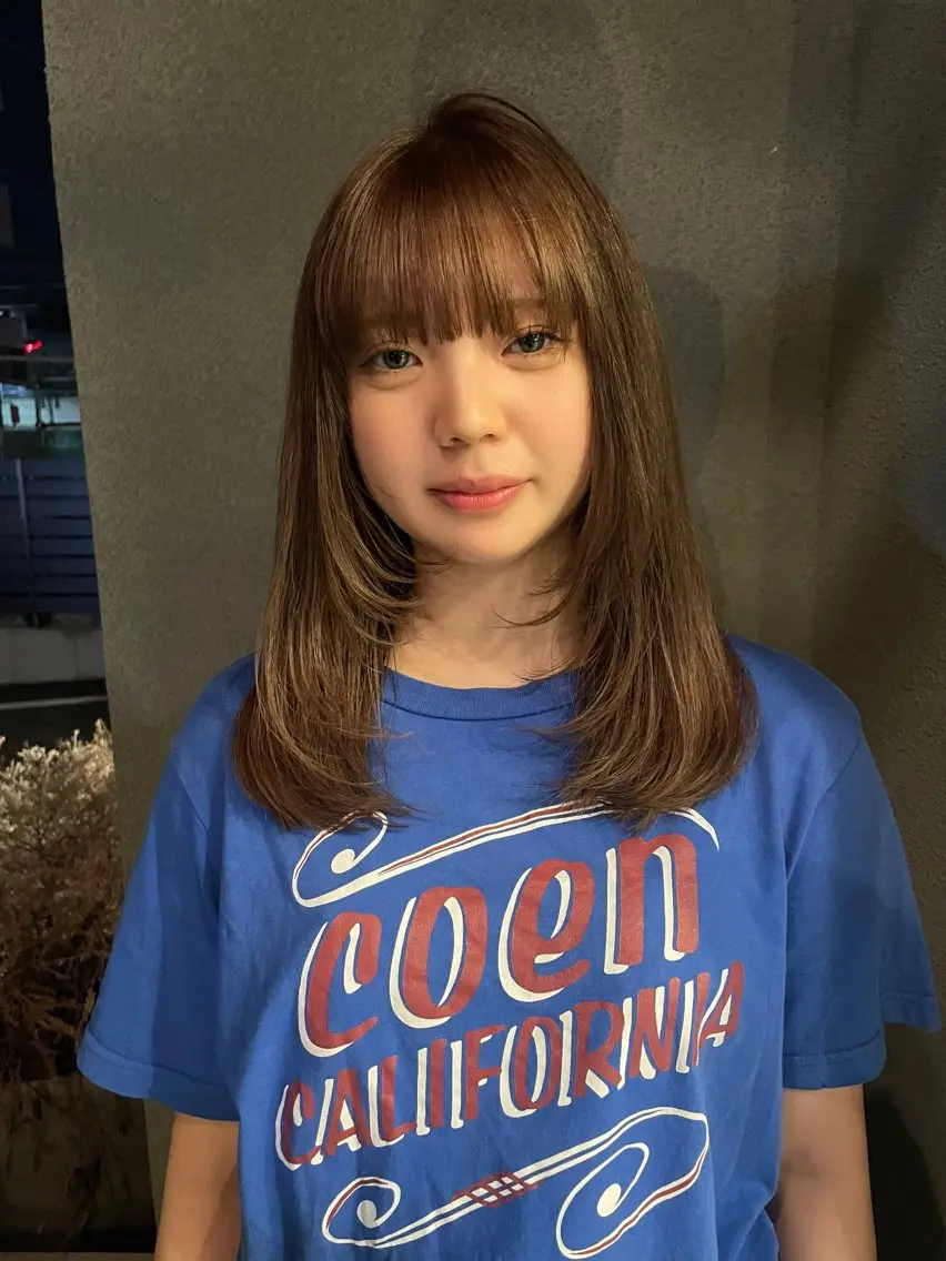 ミディアム カラー ブラウンカラー ミルクティーブラウン ヘアカラー 透明カラー/レイヤー misaki °＊のヘアスタイル