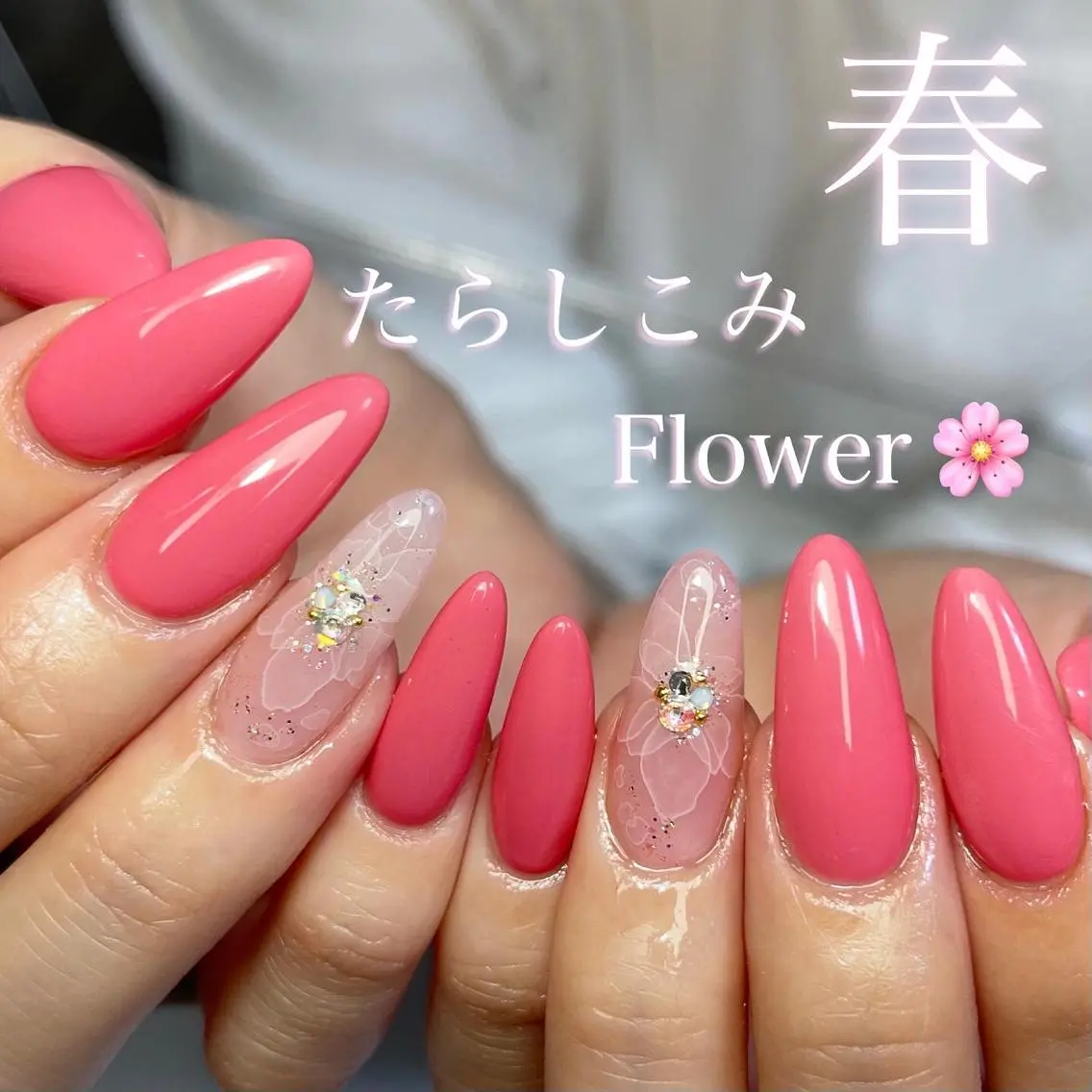 ミディアム ネイル フラワーネイル 春ネイル richeri beautyのその他イメージ