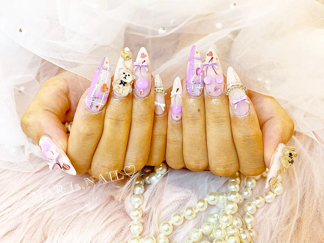 ネイル 長さ出し 持ち込み ネイルチップ 🦋✨ MARIKO✨🦋のネイルデザイン