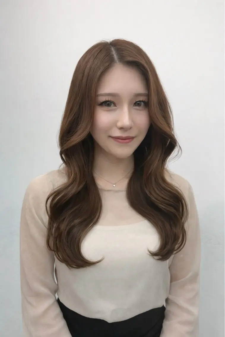 ロング ヘアカラー 艶カラー/髪質改善 サラサ💟のヘアスタイル