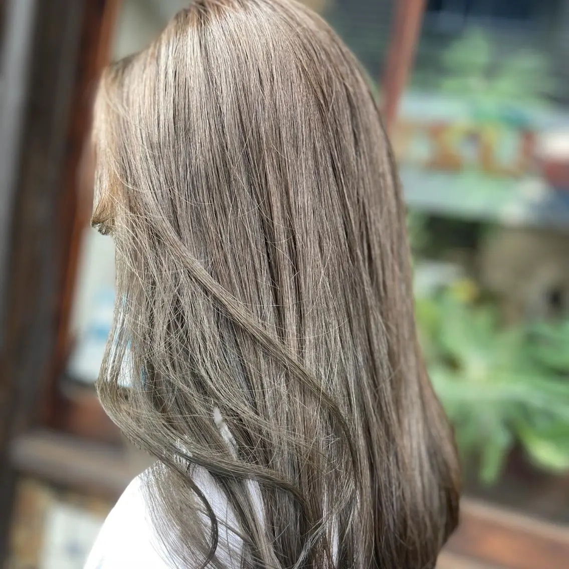 ロング カラー ヘアアレンジ アッシュ ブリーチ ブリーチなしカラー オレンジ Hikari /京都駅美容室のヘアスタイル