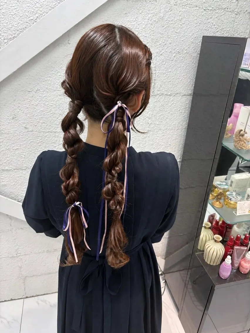 ロング ヘアアレンジ ヘアカラー トリートメント 🎀ゆづき🌟 透明感/アレンジ💝のヘアスタイル