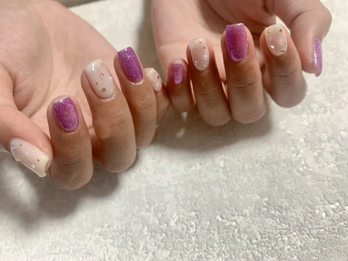 ネイル ジェルネイル キラキラネイル 韓国ネイル ラメ(グリッター) メンズネイル kiki nail たまプラーザのネイルデザイン