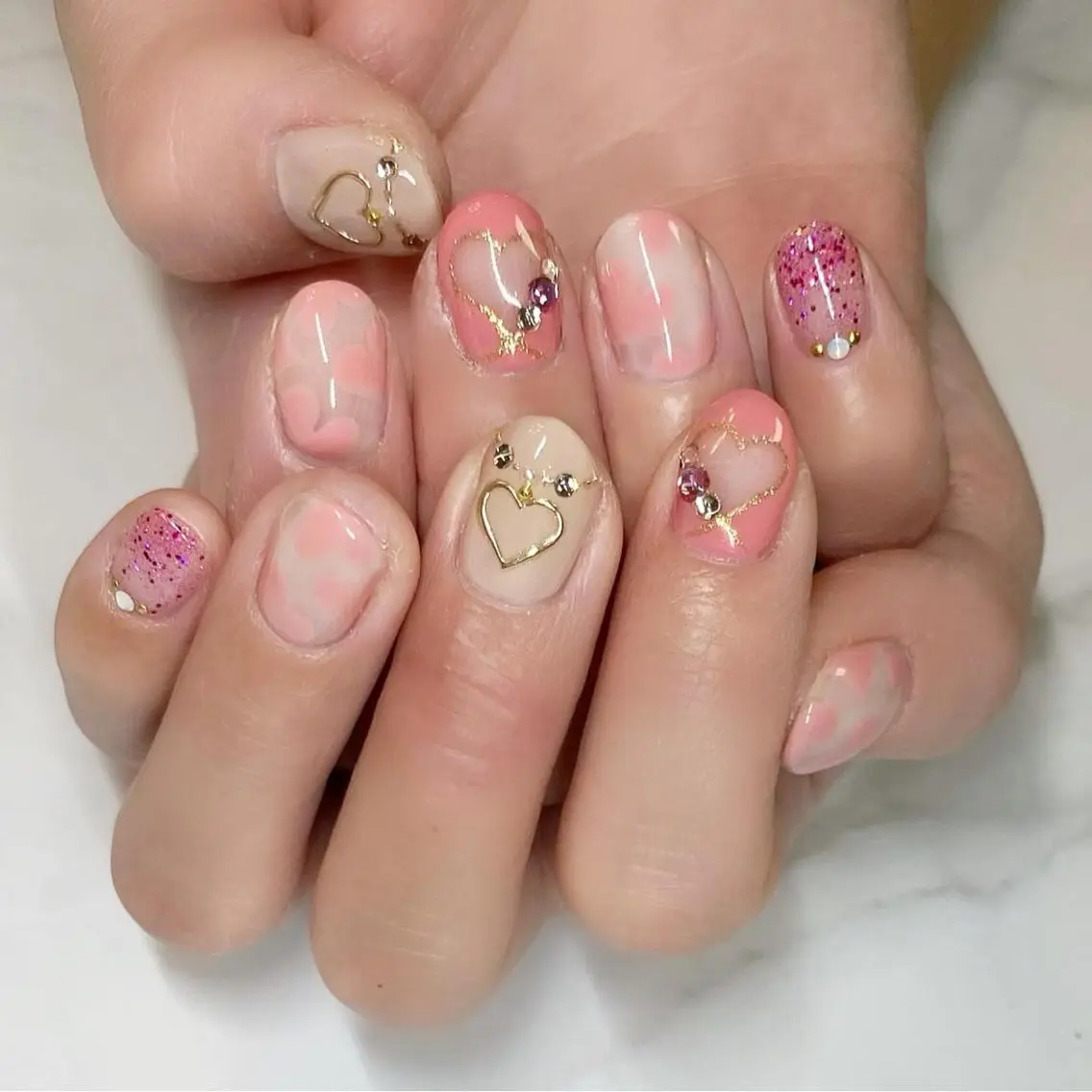 ネイル ハート バレンタイン ハンドネイル ameria meguのネイルデザイン