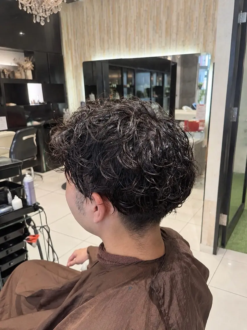 パーマ メンズ カット パーマ トリートメント 【メンズパーマ】野首 京佑のヘアスタイル