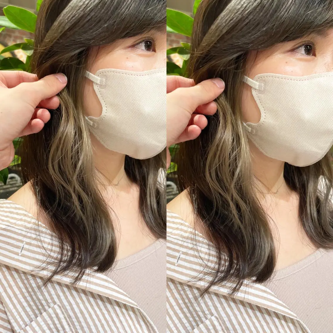 ロング カラー イヤリングカラー シルバー 髪質改善🪄 イルミナカラー岩谷のヘアスタイル