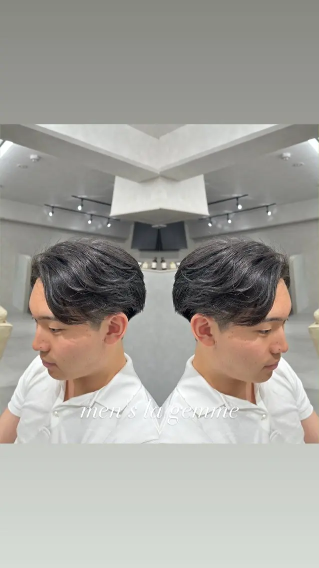 ショート メンズ センターパート 似合わせカット カット ヘッドスパ 💎メンズパーマ特化 🥇メンズのプロのヘアスタイル