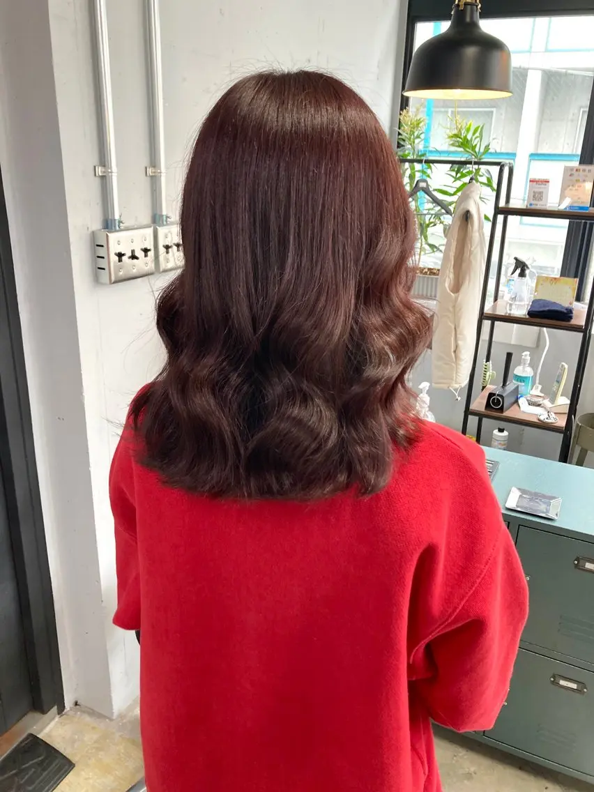 ミディアム カット ヘアカラー トリートメント 新井 広樹のヘアスタイル