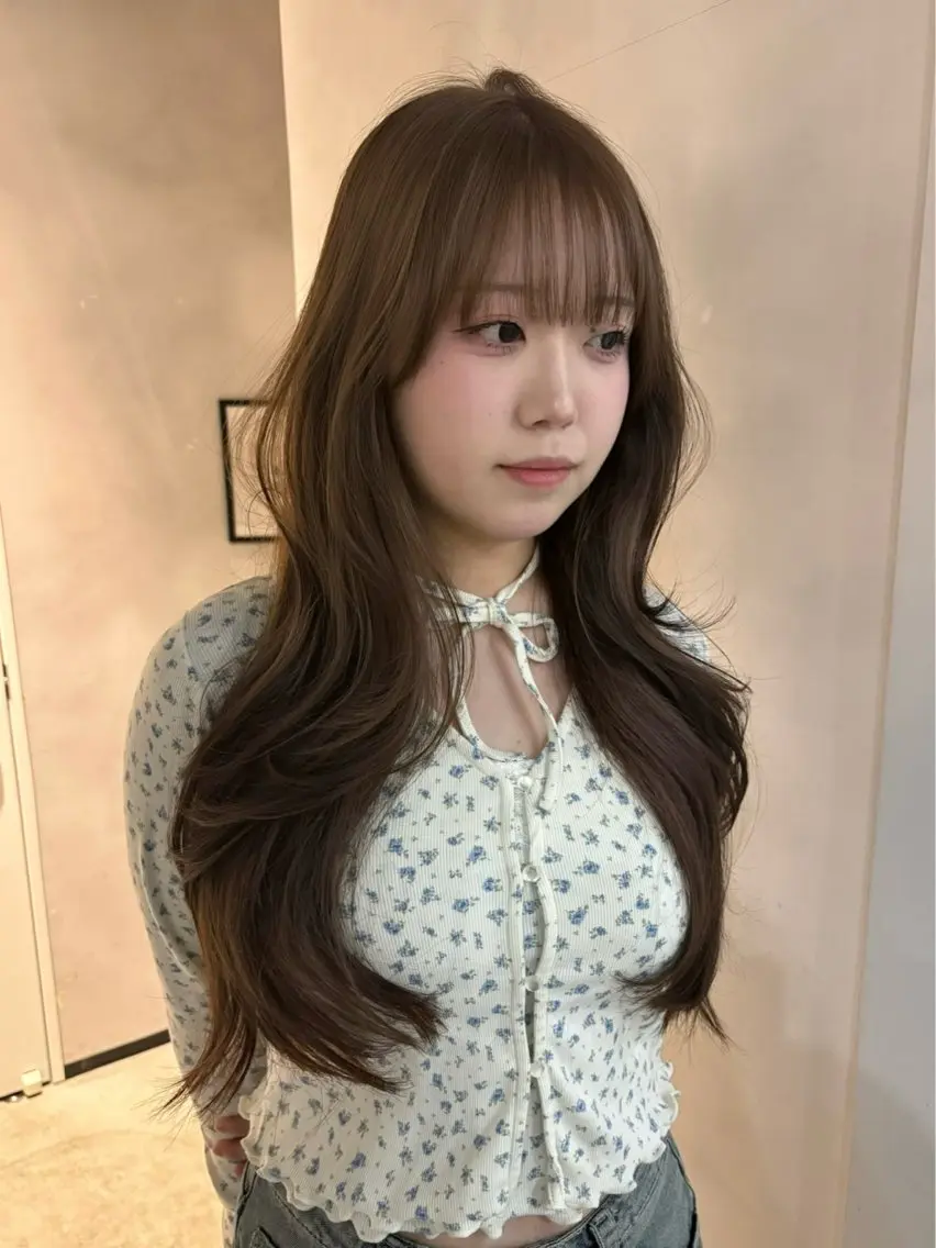 【大人気メニュー】話題のブリーチなしダブルカラーでつくる透明感カラー✨️ 福井/艶カラー/髪質改善の写真