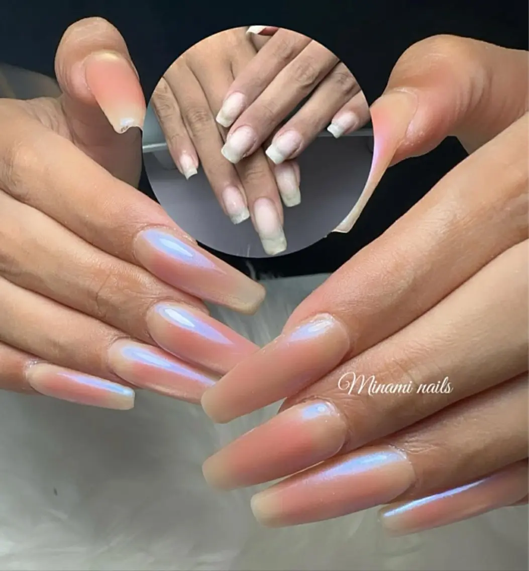 ネイル アートネイル オーロラネイル ガーリー キラキラネイル 韓国ネイル Minami Nailsのネイルデザイン