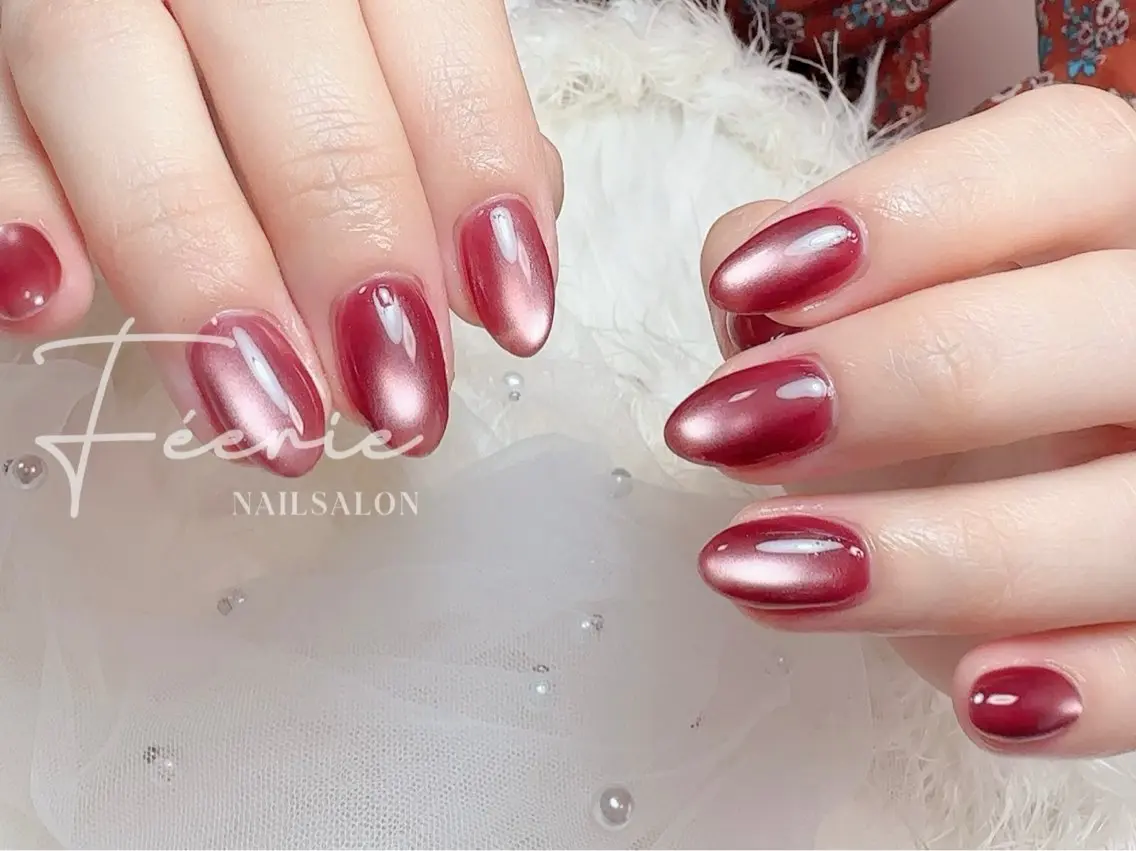 ネイル アートネイル 韓国ネイル マグネットネイル シンプルネイル ワンホンネイル ハンドネイル ハンドケア nail salon Feerieのネイルデザイン