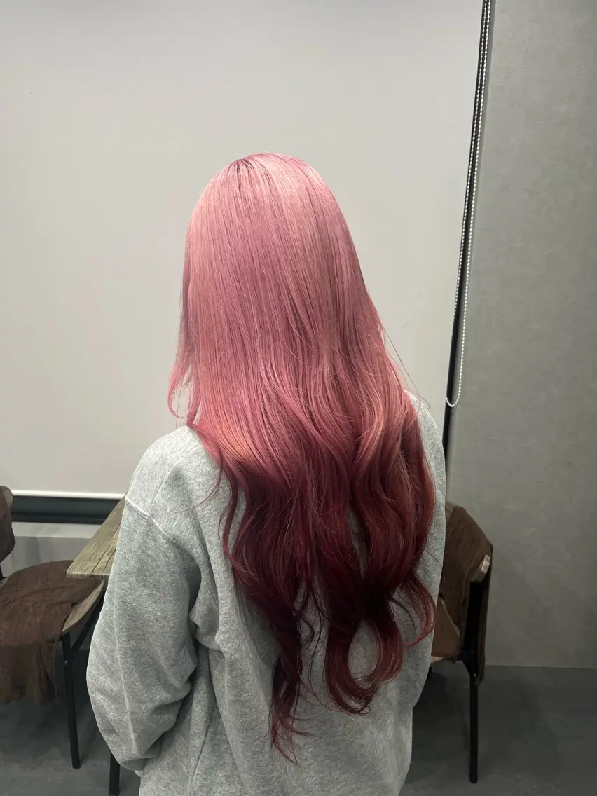 ロング カラー ブリーチ 難波 海のヘアスタイル