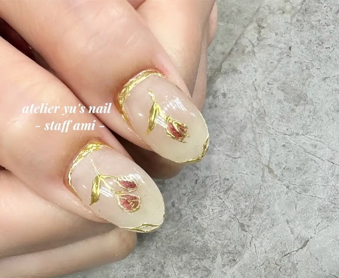 ネイル フラワーネイル ピンク ハンドネイル ハンドケア atelier yu's nailのネイルデザイン