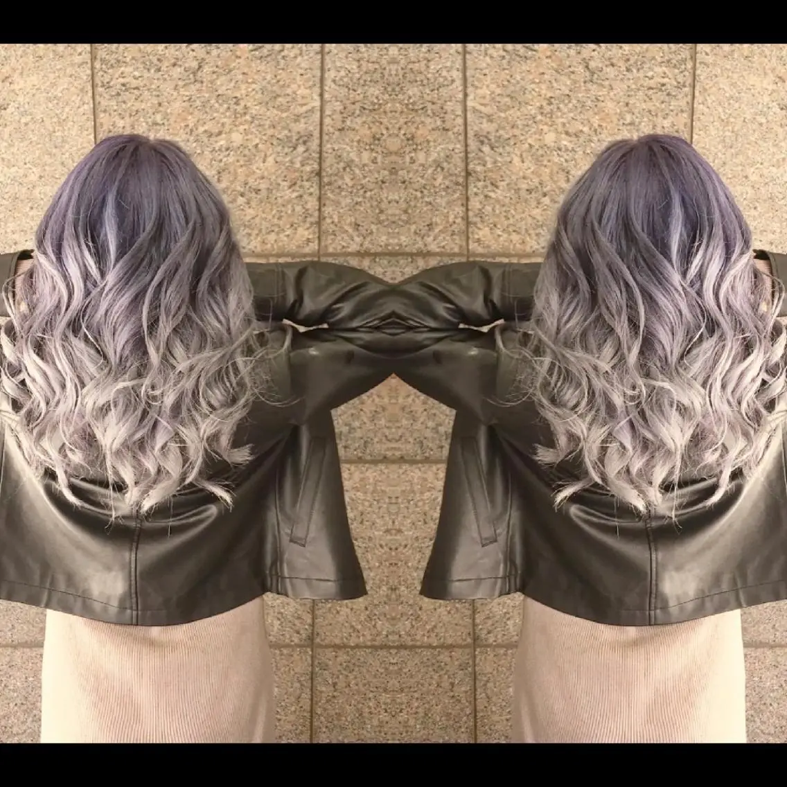 ロング カラー アッシュ アッシュグレー バレイヤージュ ベージュカラー ブリーチ ヘアカラー バレイヤージュ/ ハイライト/大内格のヘアスタイル