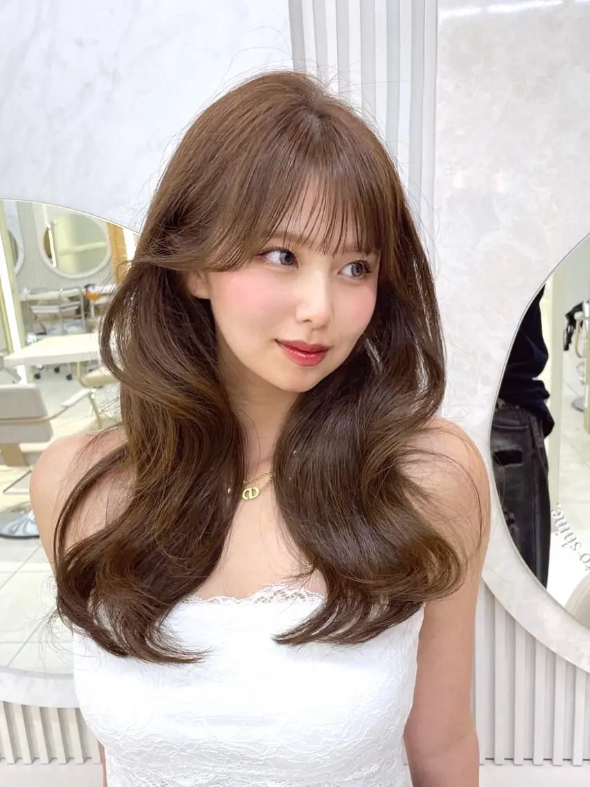 セミロング カット ヘアカラー トリートメント 顔周り/レイヤー/ 前髪/TAKUのヘアスタイル