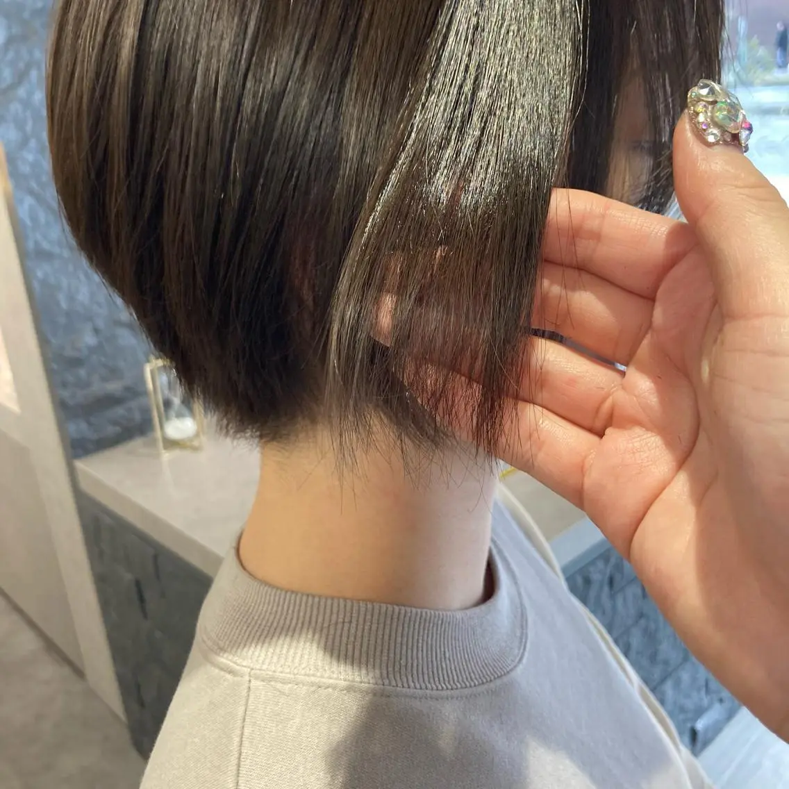 ショート カラー 透明感カラー グレージュ オリーブグレージュ オリーブグレー たかはし まいのヘアスタイル
