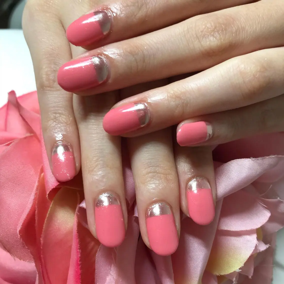 ショート ネイル ミラーネイル ハンドネイル 《LB》ラブリエ Nail&eyeのマツエク・マツパデザイン