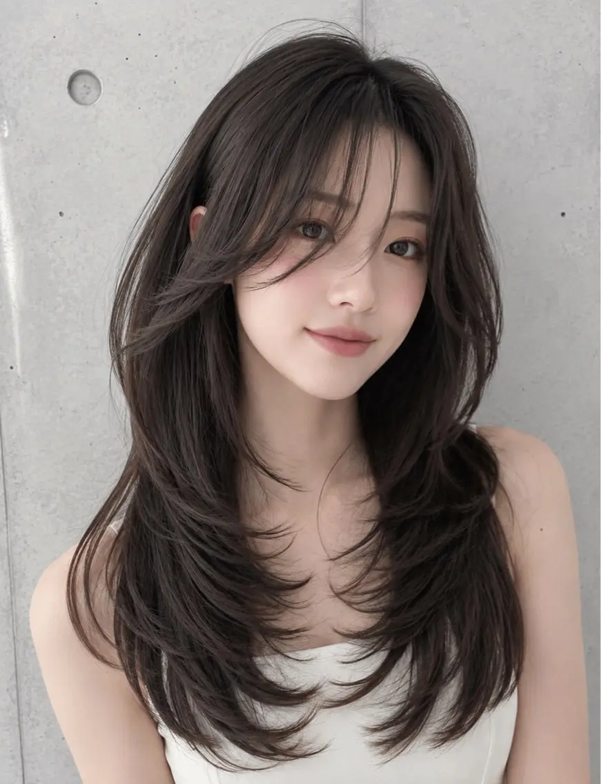 セミロング カラー ヘアアレンジ グレージュ くびれヘア 顔まわりレイヤー ハッシュカット 韓国風ヘア カット ヘアカラー トリートメント 🌫️大人韓国ヘア 🌫️naoyaのヘアスタイル