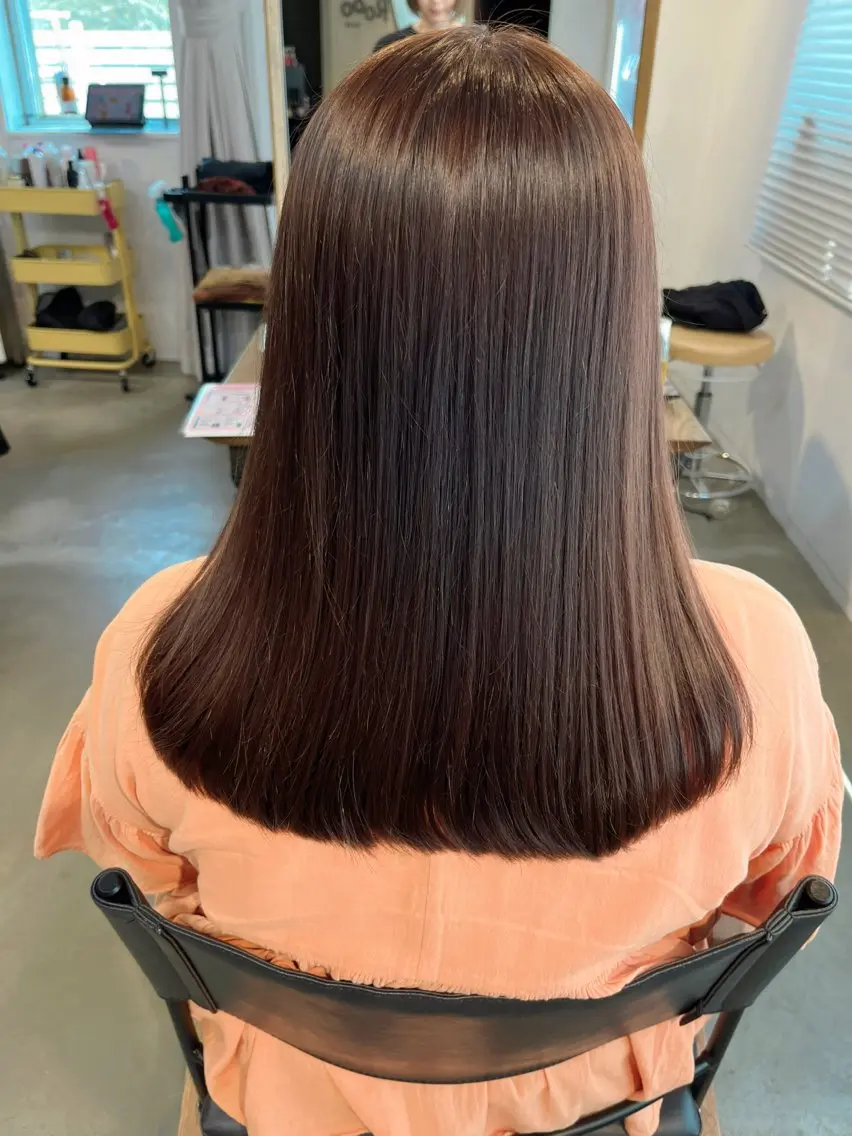 ミニモSALE!〈色持ちがいい☘️艶髪ケア剤入り〉ケアカラー+Aujuaクイックトリートメントの写真