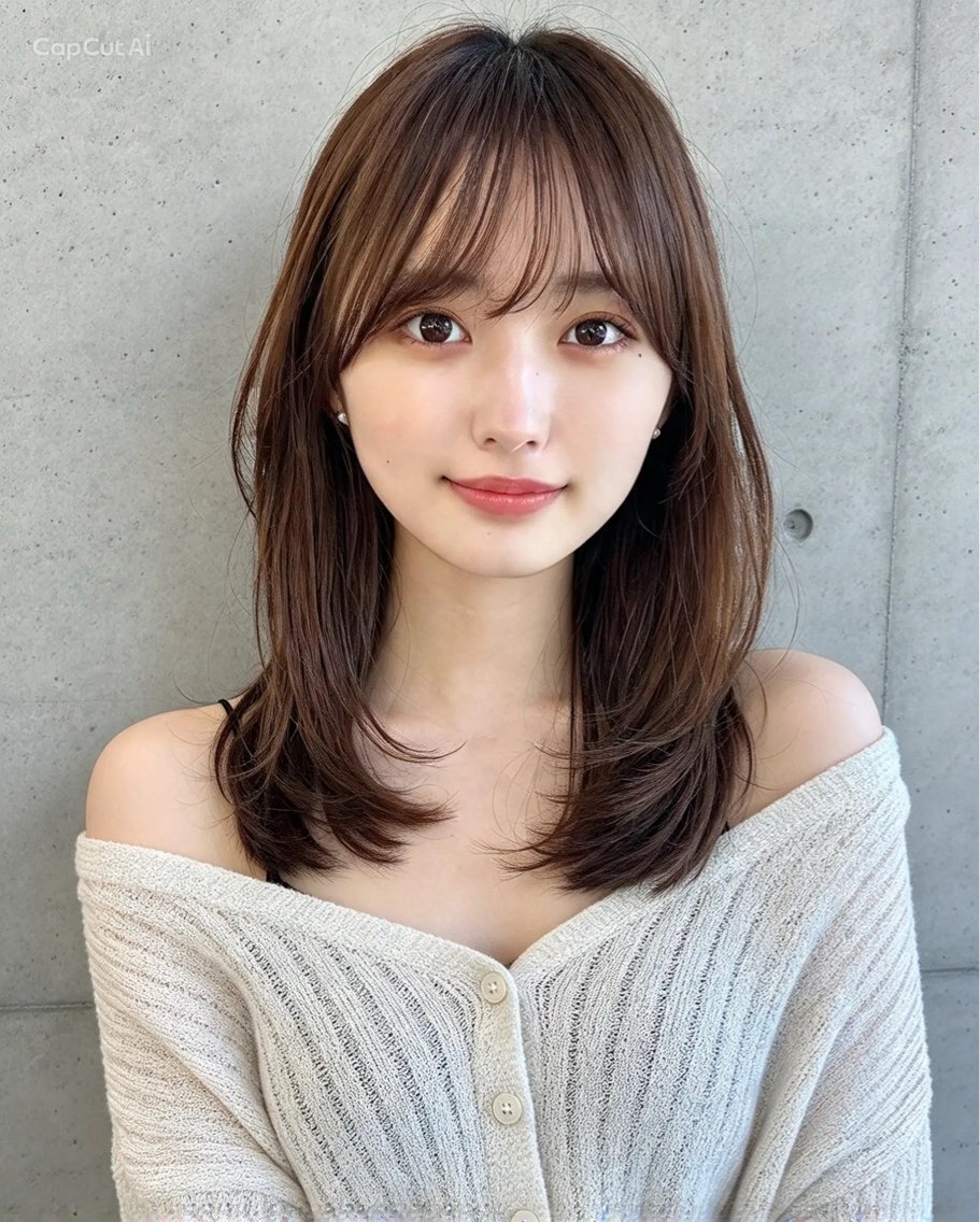 セミロング 神戸/karina /レイヤー/顔まわりのヘアスタイル