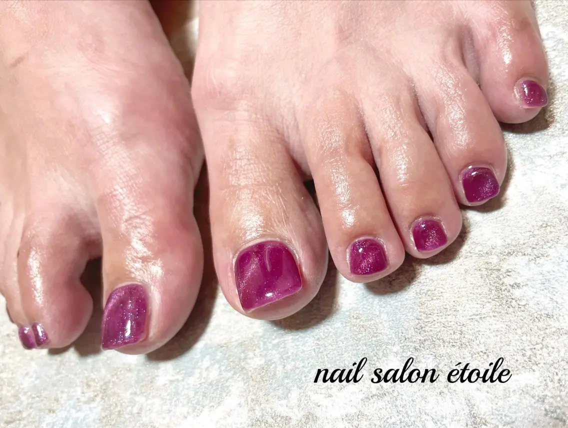 ネイル アートネイル フットネイル ジェルネイル マグネットネイル ピンク ハンドネイル nail salon étoileのネイルデザイン