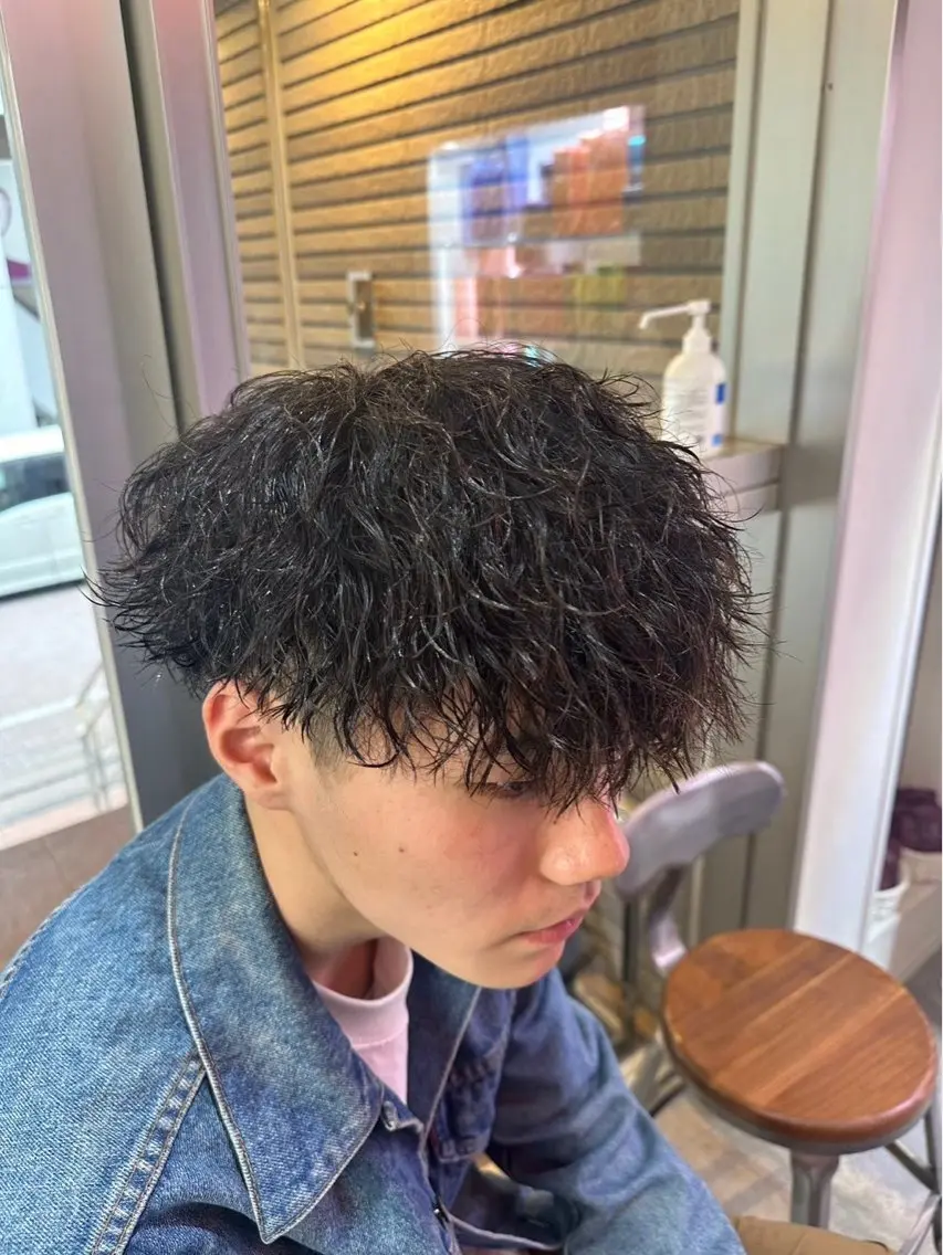 ミディアム カラー パーマ メンズ カット パーマ トリートメント ヘアセット 🔥最強メンズ特化/ パーマの達人🔥風見のヘアスタイル