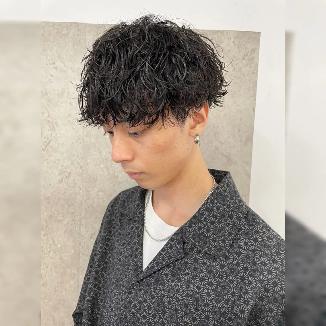 ショート カラー パーマ メンズ マッシュ メンズパーマ メンズツイストパーマ ツイストスパイラルパーマ 波巻きパーマ お悩み解決 園田翔大のヘアスタイル
