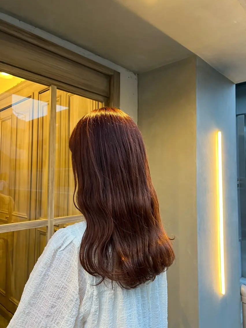 ロング カラー カット ヘアカラー ひがし はるなのヘアスタイル