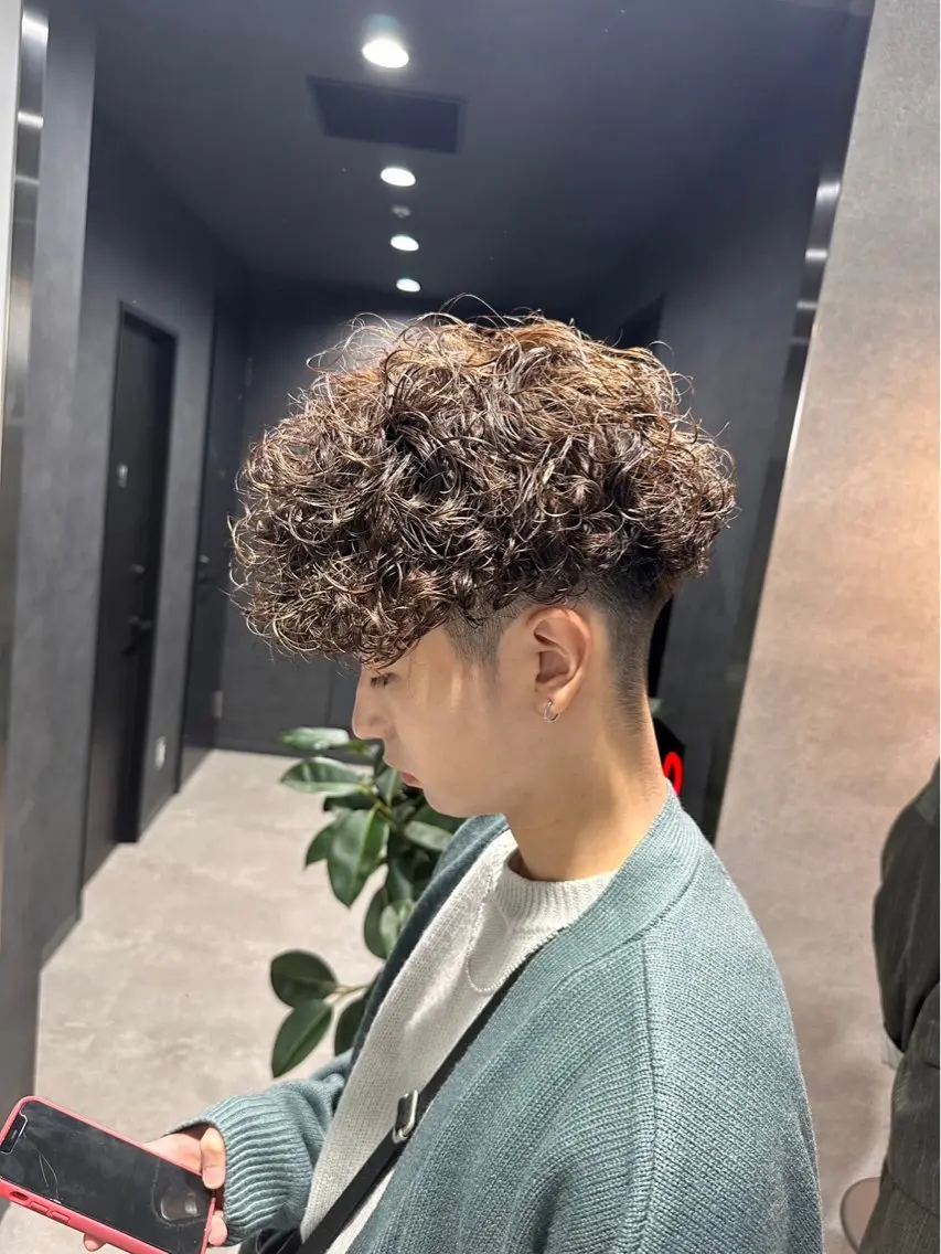 ショート カラー パーマ メンズ カット パーマ ヘアセット 🔥メンズ 特化🔥菊水皐暉🔥のヘアスタイル