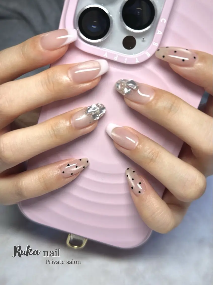持込デザイン🉑 90分アートコース♡¥7,700!! 時間内デザインやり放題、パーツ付け放題👏の写真