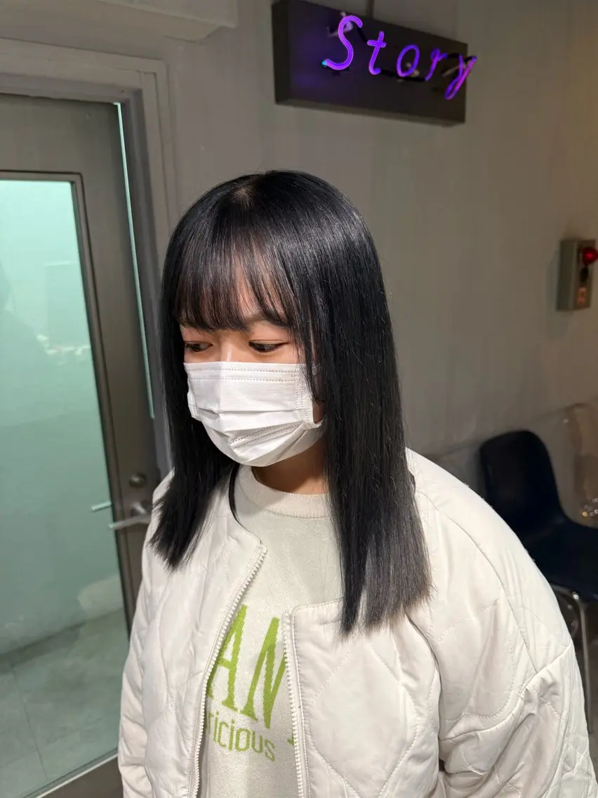 ミディアム カラー ヘアカラー トリートメント NANAMI🩵 大人可愛い韓国ヘアのヘアスタイル
