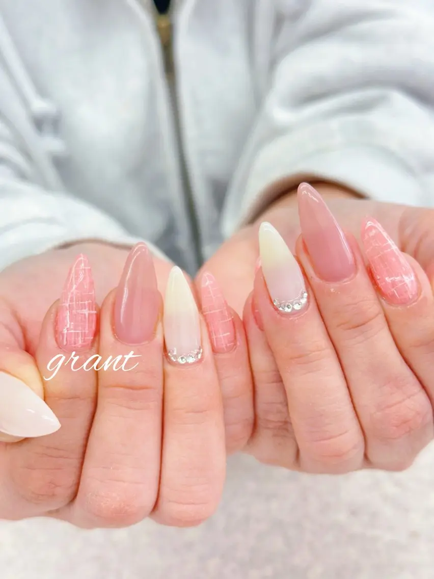 ネイル シンプルネイル 春ネイル ハンドネイル nailsalon grantのネイルデザイン