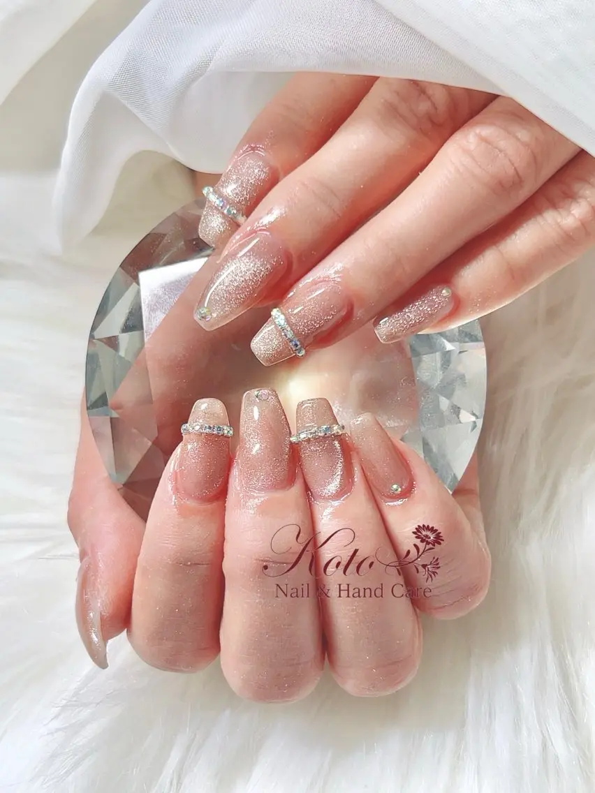 ネイル 長さ出し ジェルネイル 持ち込み ニュアンスネイル 赤色 ハンドネイル Nail Salon KOTOのネイルデザイン