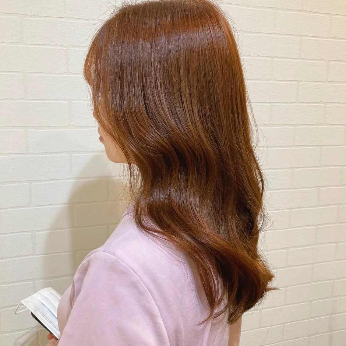 セミロング カラー テラコッタ ヘアカラー トリートメント 韓国風⭐️くびれヘア 🍀高津かえでのヘアスタイル