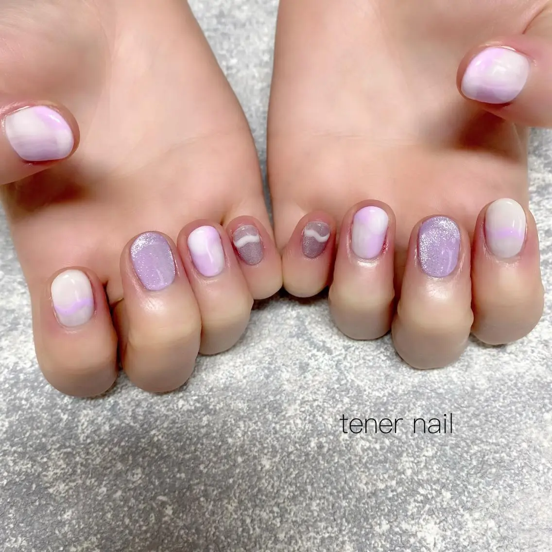 ネイル ニュアンスネイル パープル テネルネイル tener nailのネイルデザイン