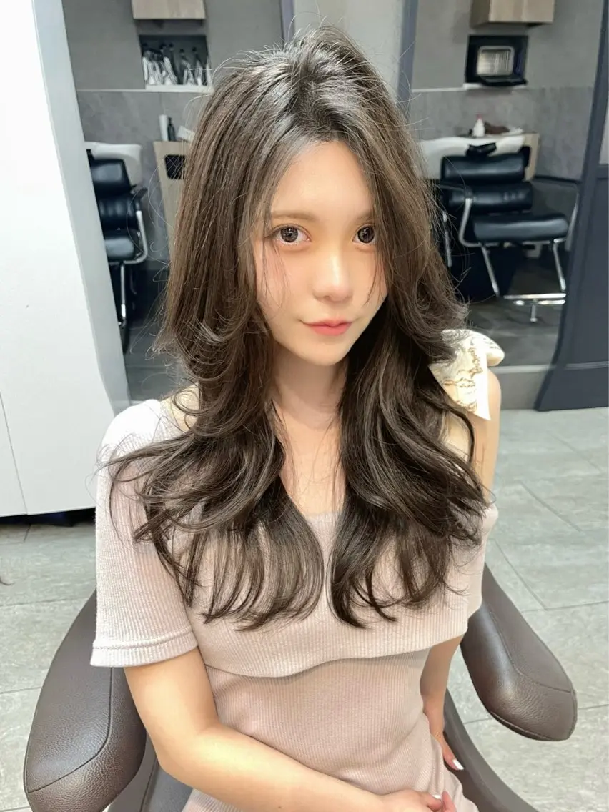 ロング 韓国風レイヤー ショート/犬塚 優介のヘアスタイル