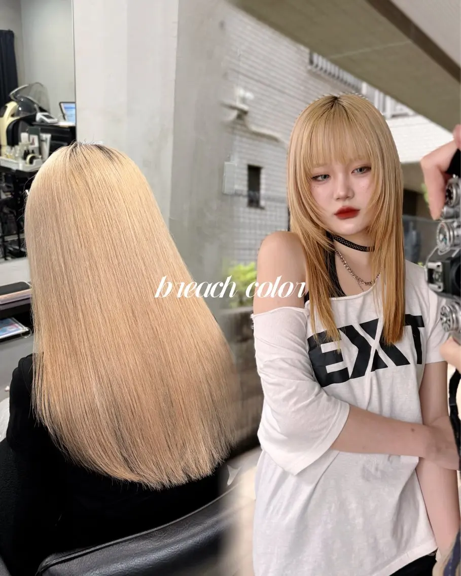 カラー Riho ブリーチモデル募集中のヘアスタイル
